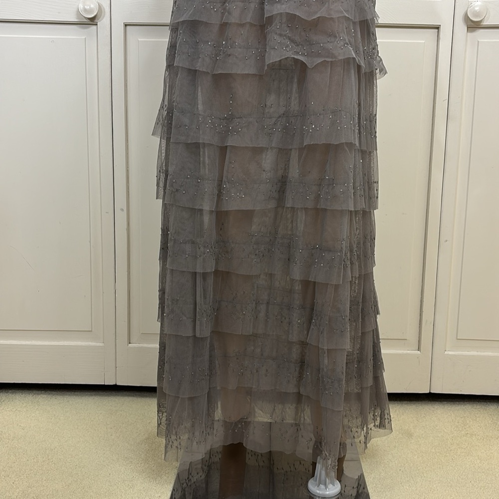 Chan Luu Gray Tiered & Beaded Fairy Maxi Mesh Tulle Skirt Medium - Picture 9 of 14